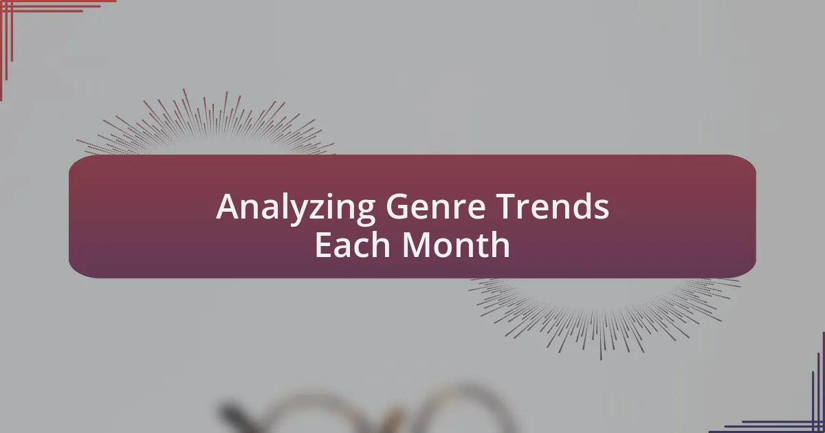 Analyzing Genre Trends Each Month