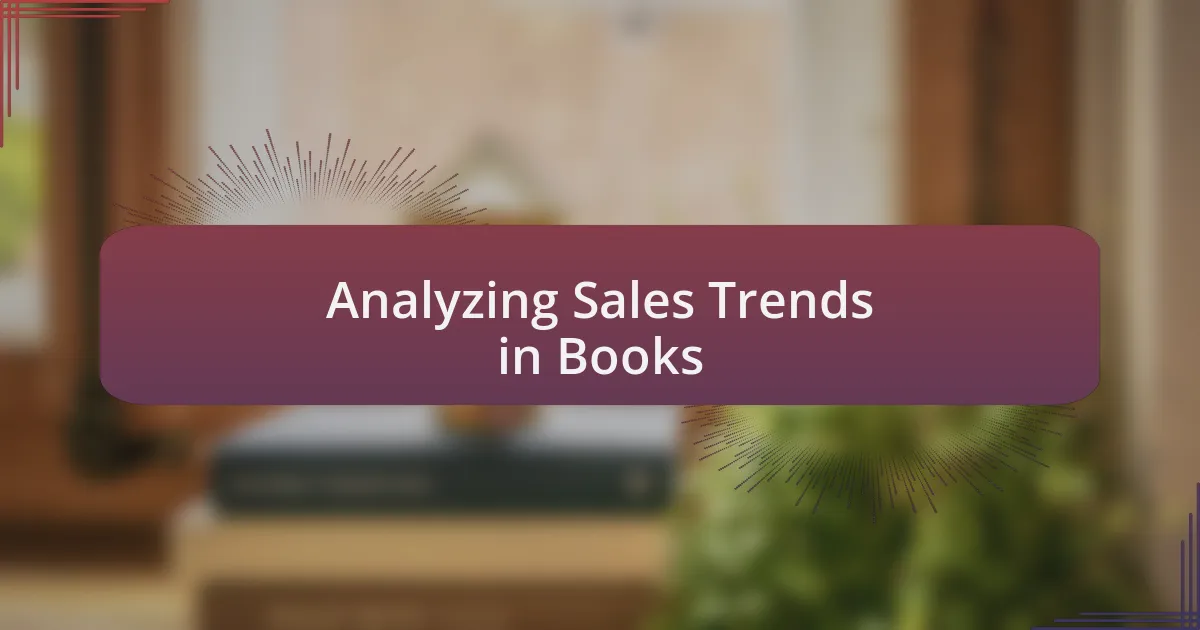 Analyzing Sales Trends in Books