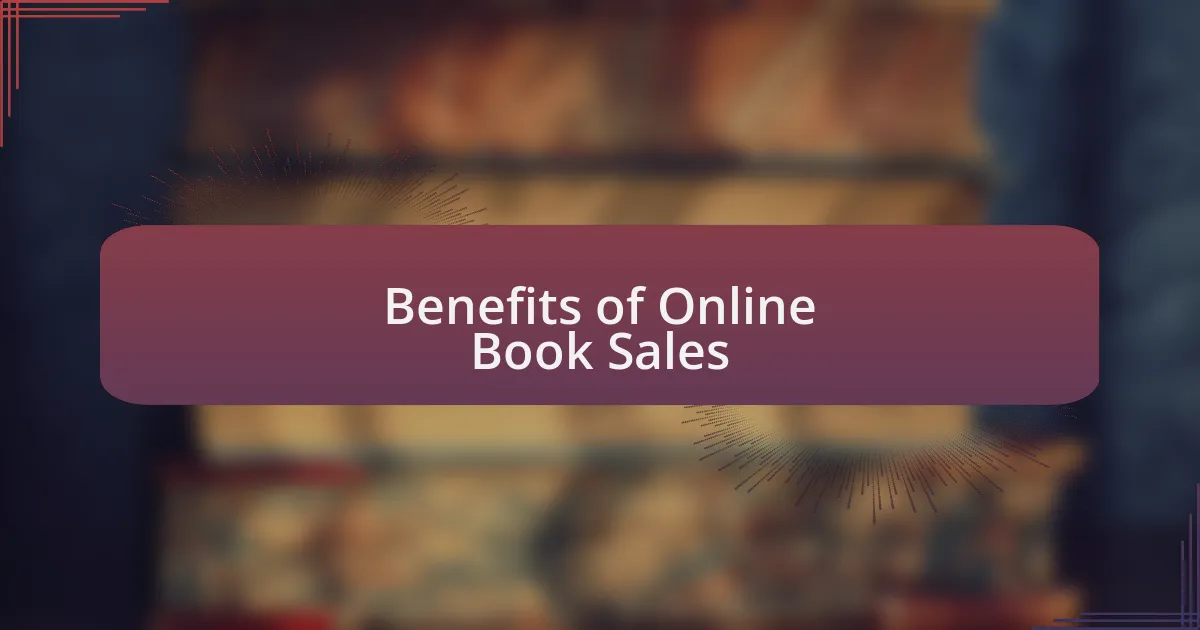 Benefits of Online Book Sales