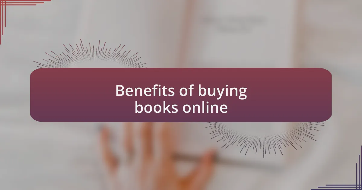 Benefits of buying books online