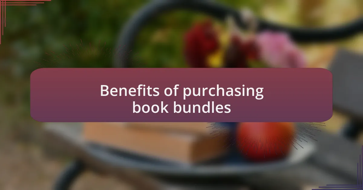 Benefits of purchasing book bundles