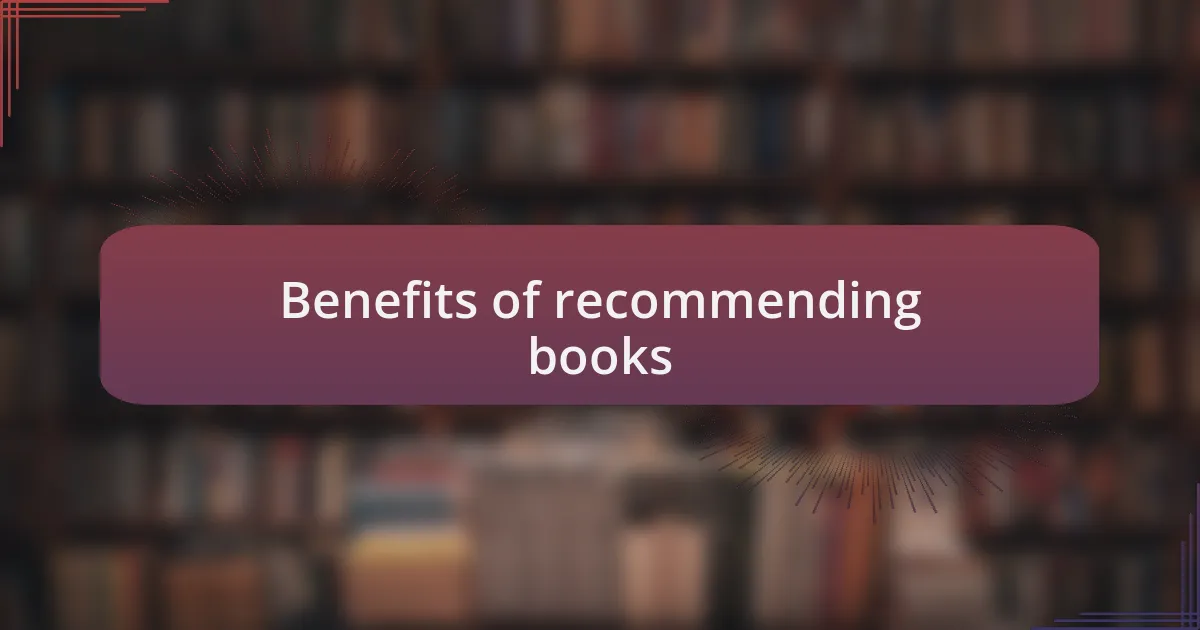 Benefits of recommending books