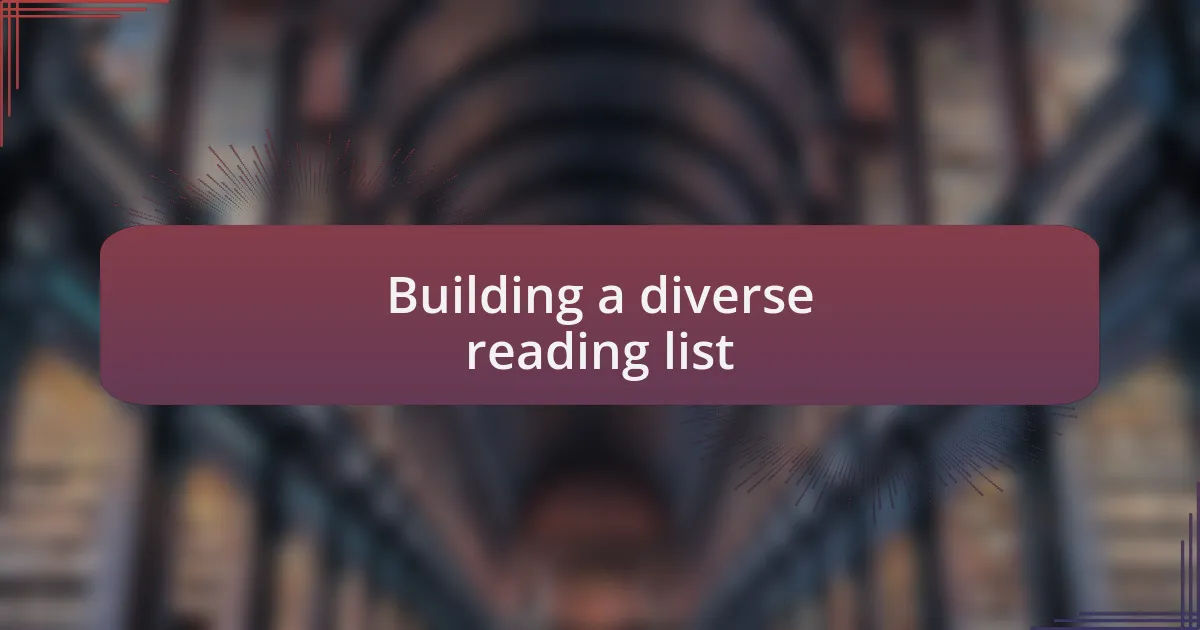 Building a diverse reading list