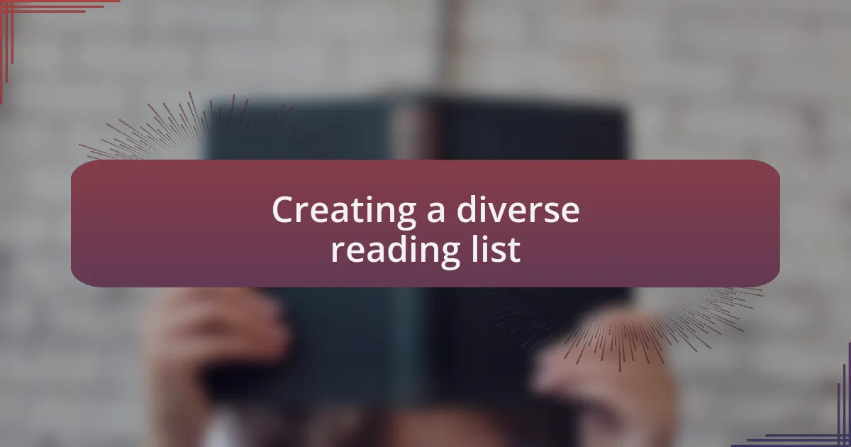 Creating a diverse reading list