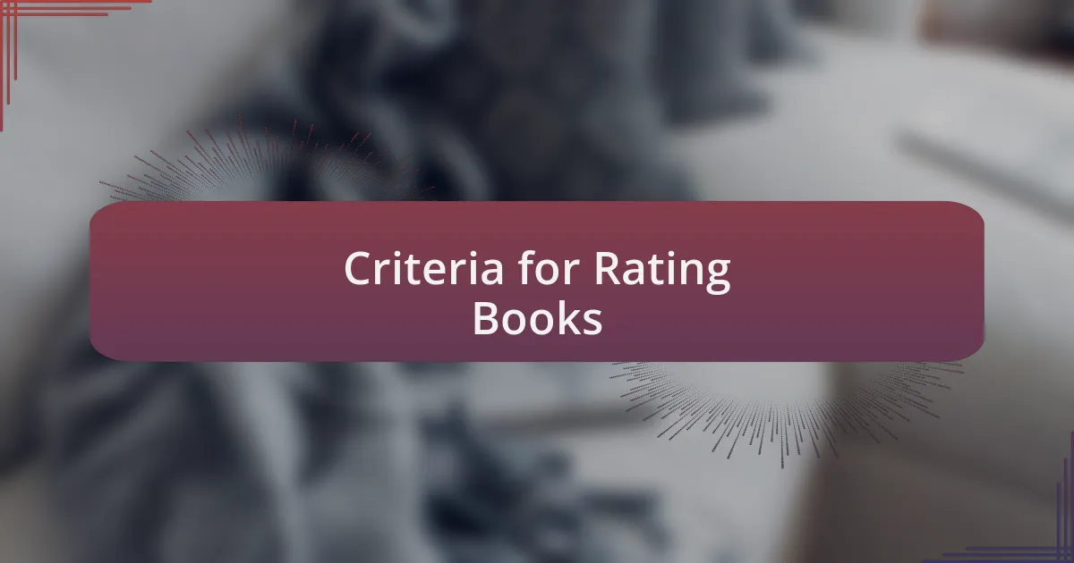 Criteria for Rating Books