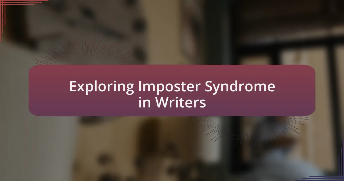 Exploring Imposter Syndrome in Writers