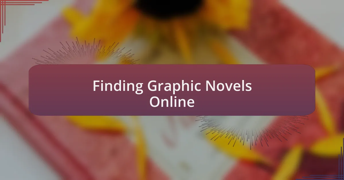 Finding Graphic Novels Online