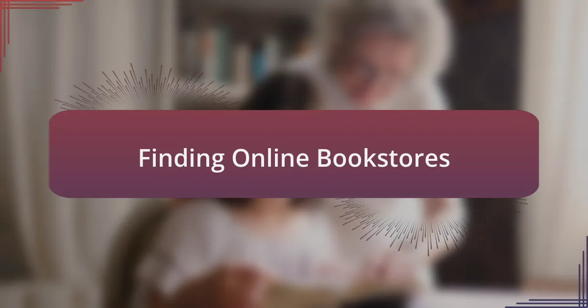 Finding Online Bookstores