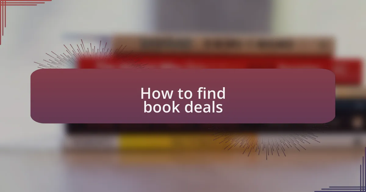 How to find book deals