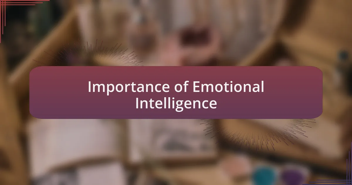 Importance of Emotional Intelligence