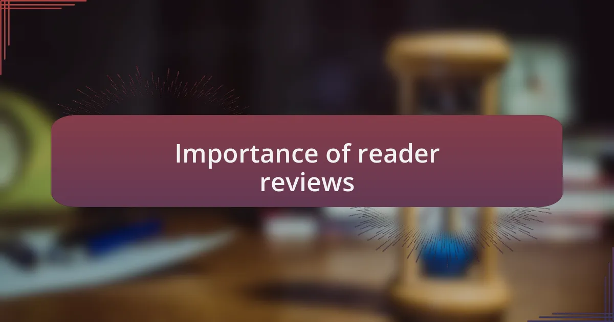Importance of reader reviews
