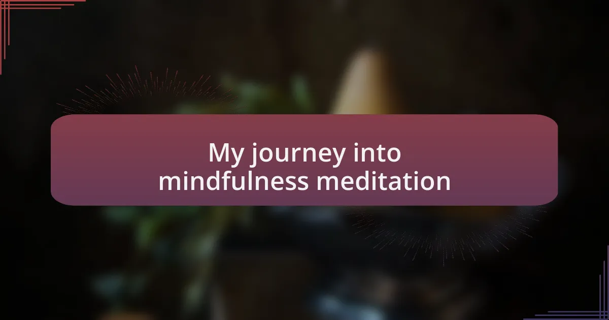 My journey into mindfulness meditation