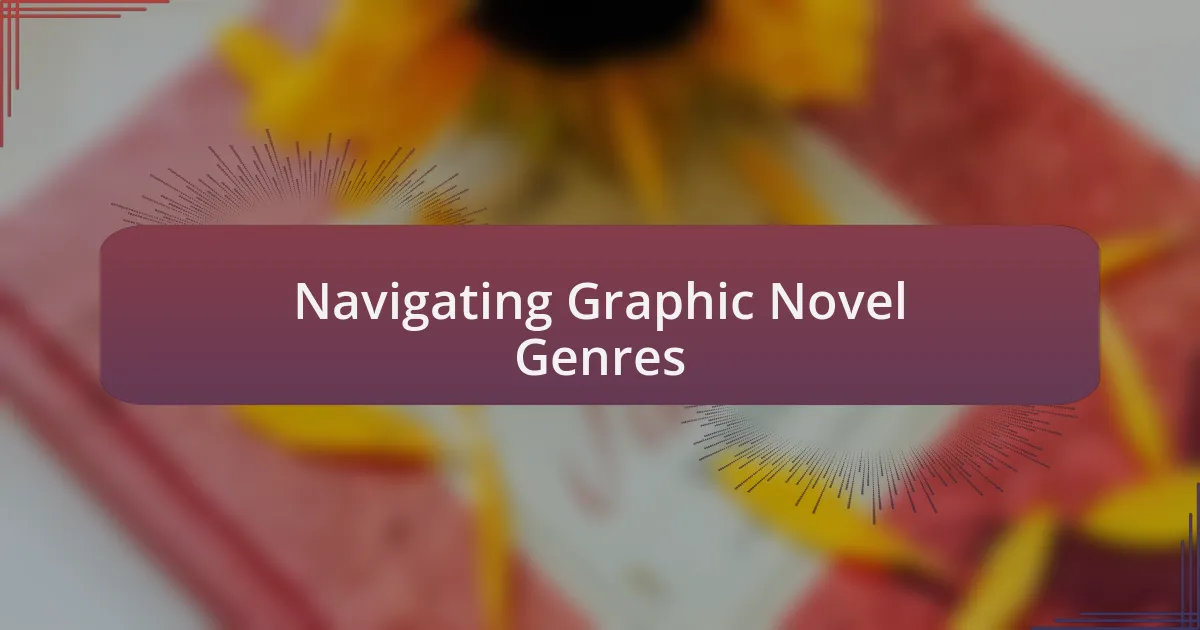 Navigating Graphic Novel Genres
