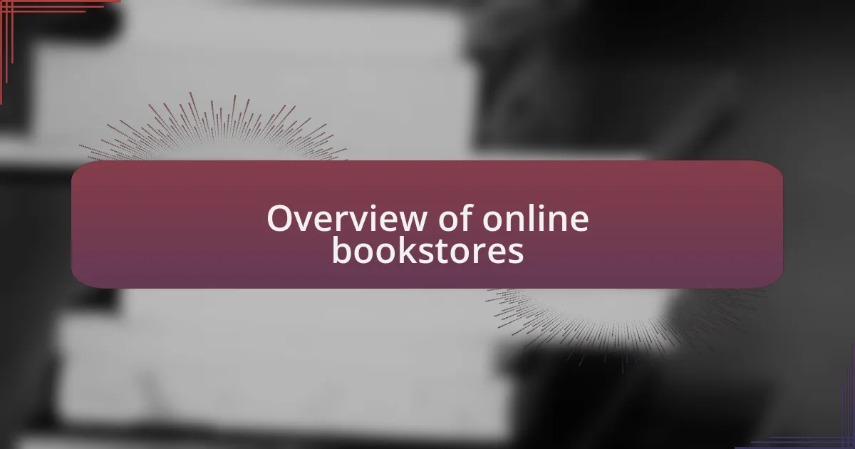Overview of online bookstores