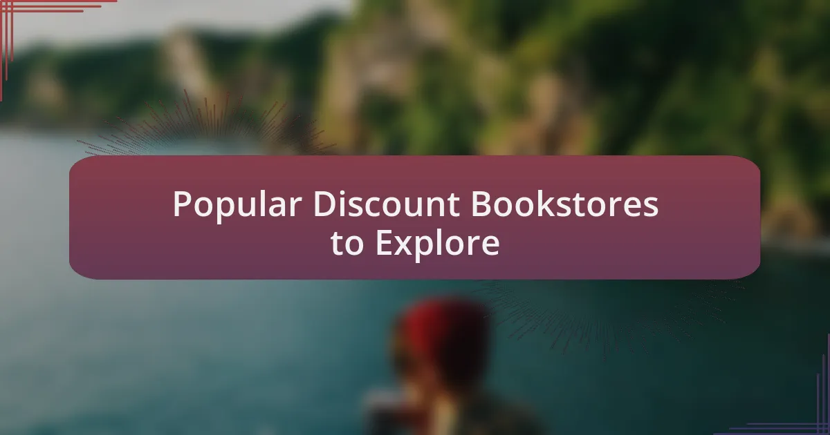 Popular Discount Bookstores to Explore