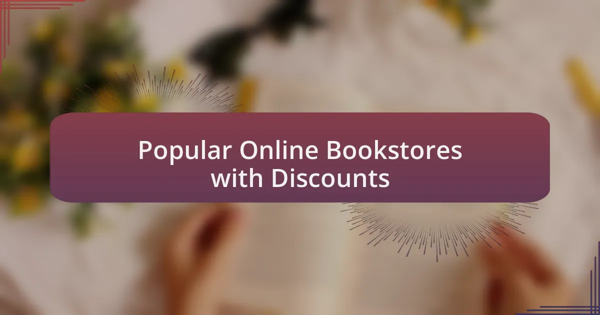 Popular Online Bookstores with Discounts