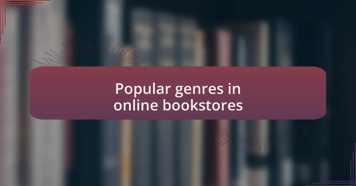 Popular genres in online bookstores