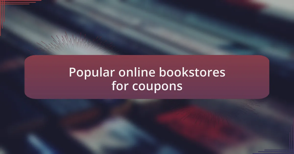 Popular online bookstores for coupons
