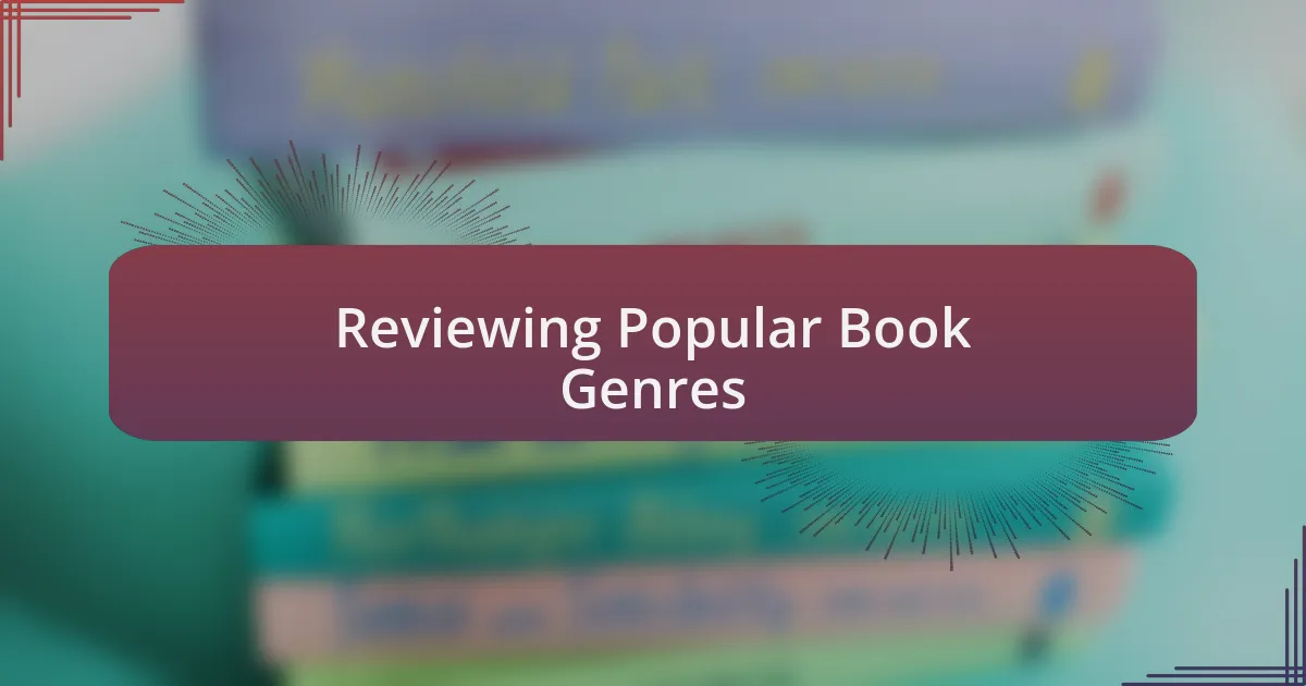 Reviewing Popular Book Genres