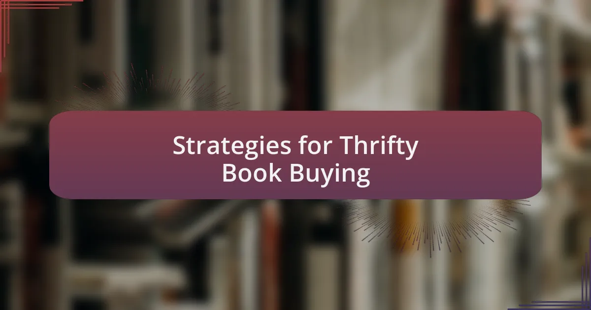 Strategies for Thrifty Book Buying