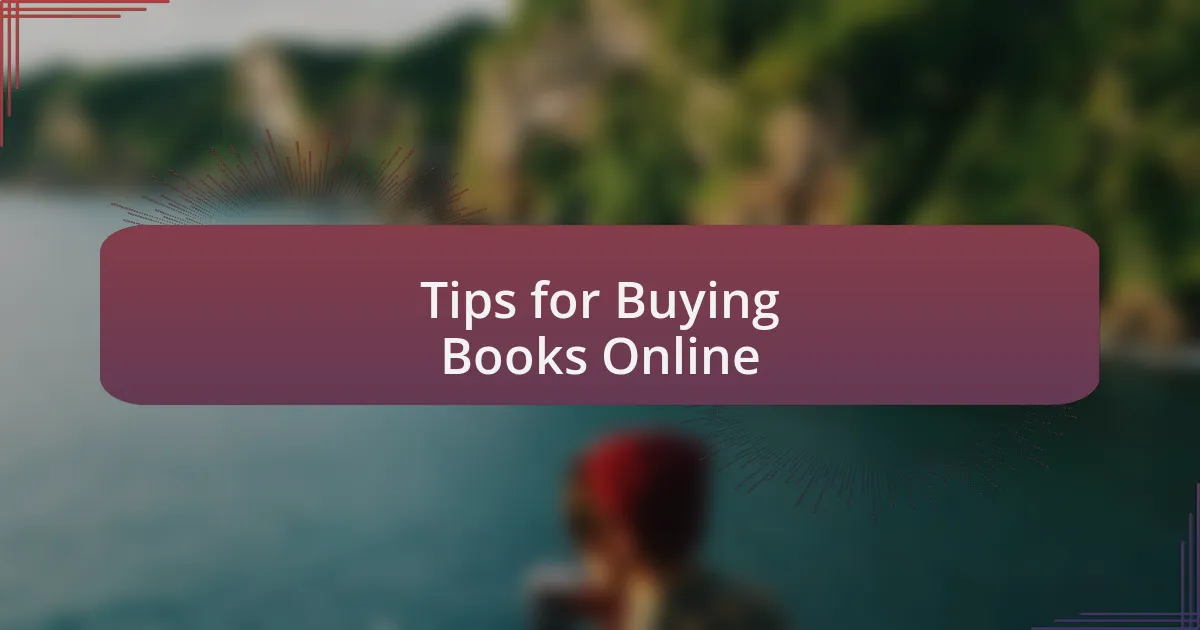 Tips for Buying Books Online