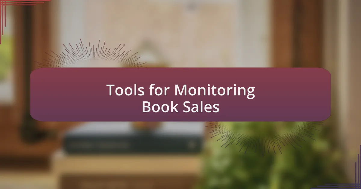 Tools for Monitoring Book Sales