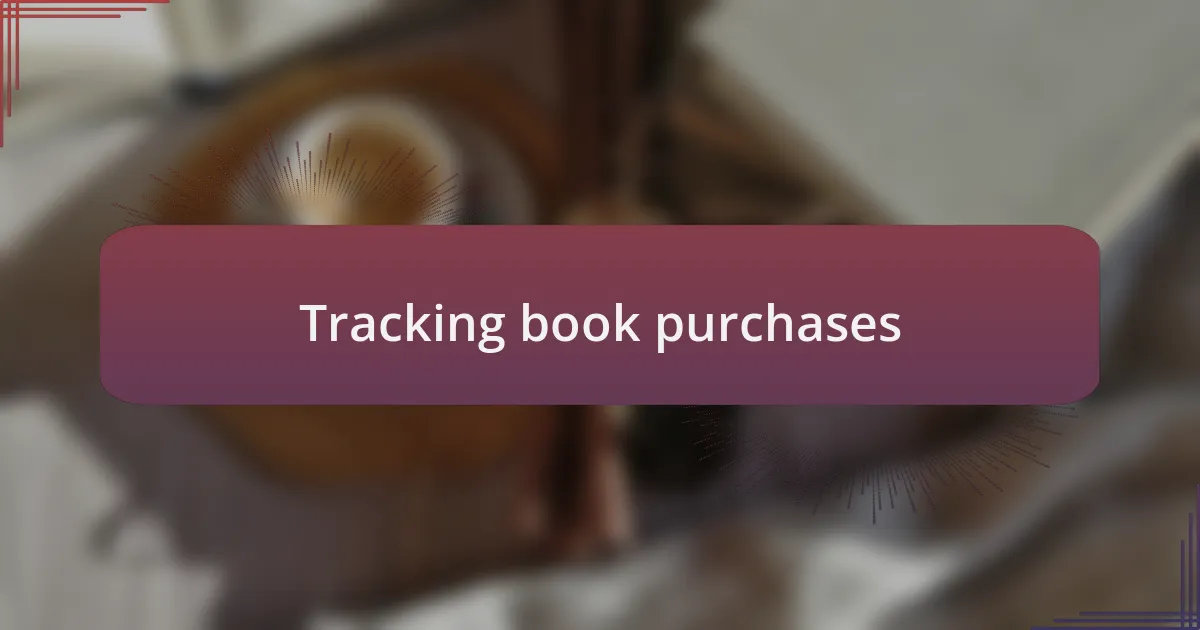 Tracking book purchases