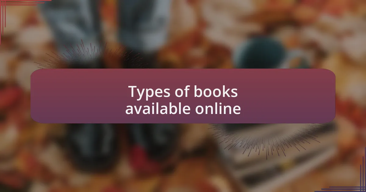 Types of books available online