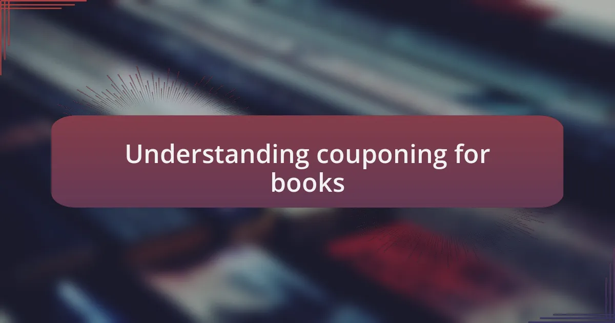Understanding couponing for books